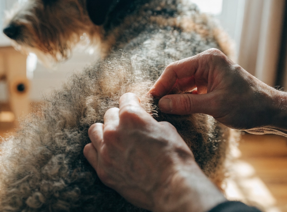 Stripping del pelo di un cane